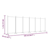 6-Panel Room Divider Brown 520x180 cm Fabric 350271