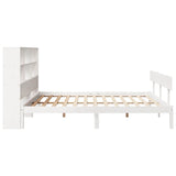 Bookcase Bed without Mattress White 180x200 cm Super King Solid Wood Pine 3321815