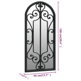 Mirror Black 100x45 cm Iron for Indoor Use 3093544