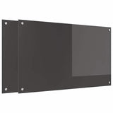 Kitchen Backsplash 2 pcs Dark Grey 100 x 60 cm Tempered Glass 3415469
