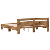 Bed Frame Old Wood 203 x 185 x 70 cm Engineered Wood 3385625