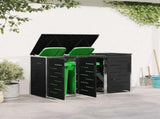 Wheelie Bin Storage Black 207 x 77.5 x 112.5 cm Stainless Steel 3422238