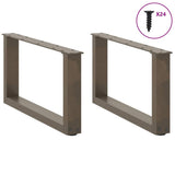 Coffee Table Legs U-Shaped 2 pcs Natural Steel 60x cm 4013143