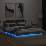 Bed Frame with LED without Mattress Concrete Grey 180x200 cm Super King 3209992