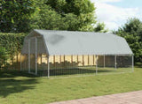 Dog Cage with Roof and Door Silver Galvanised Steel 3294909