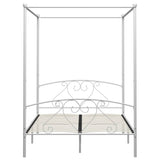 Bed Frame without Mattress with Canopy White 140x200 cm Metal 284429