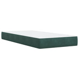 Box Spring Bed with Mattress Dark Green 90x190 cm Velvet 3286195