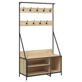 Clothes Rack with Shoe Storage Sonoma Oak 100x41x184 cm 837868