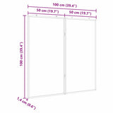 Bulletin Board Folding Black 100 x 100 x 1.4 cm Solid pine wood 42015929