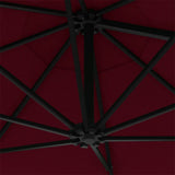 Wall-Mounted Garden Parasol with Metal Pole 300 cm Burgundy 47298