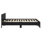 Bed Frame with Headboard Black Oak 140 x 200 cm Engineered Wood 3403600