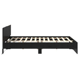 Bed Frame with Headboard Black Oak 135 x 190 cm Engineered Wood 3403576