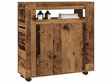 Narrow Bathroom Cabinet with Wheels Old Wood Engineered Wood 855275