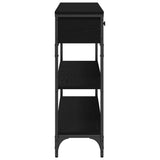 Console Table Black Oak 100 x 25 x 75 cm Engineered Wood 863513
