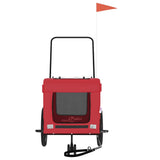 Pet Bike Trailer Red and Black Oxford Fabric and Iron 93936