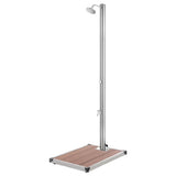 Garden Shower with Brown Base 220 cm Stainless Steel 3070778