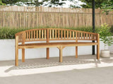 Garden Bench Natural Teak Solid Teak Wood Large Durable 310494