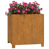 Planters with Legs 2 pcs Rusty 50x50x50 cm Corten Steel 823683
