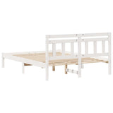 Bed Frame White 135 x 190 cm Solid Pine Wood 872384