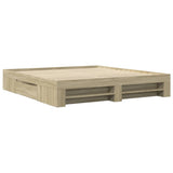 Bed Frame without Mattress Sonoma Oak 200x200 cm Engineered Wood 3295445
