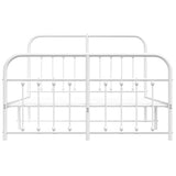 Metal Bed Frame without Mattress with Footboard White 150x200cm 352647