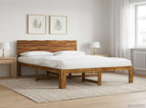 Double Bed Frame with Headboard ROSTOCK Natural 140 x 200 cm 3405414