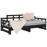 Pull-out Day Bed without Mattress Black 2x cm 820346