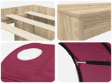 Bed with Tunnel 3 pcs Artisian Oak and Red Engineered Wood 3423663