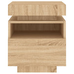 ZNTS Bedside Cabinet with LED Lights Sonoma Oak 40x39x48.5 cm 836788