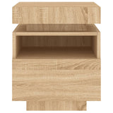 ZNTS Bedside Cabinet with LED Lights Sonoma Oak 40x39x48.5 cm 836788