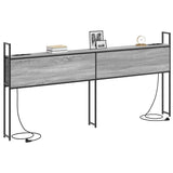Storage Headboard with Charging Station Grey sonoma 200 cm 859828