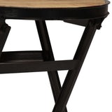 Desk with Folding Stool Solid Mango Wood 115x50x76 cm 245261