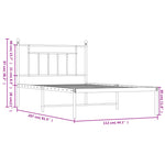 Metal Bed Frame without Mattress with Headboard White 107x203cm 353582