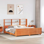 Bed Frame without Mattress Wax Brown 200x200 cm Solid Wood Pine 3323679