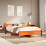 Bed Frame without Mattress Wax Brown 140x200 cm Solid Wood Pine 855593