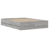 Bed Frame with Drawers without Mattress Grey Sonoma 120x190 cm Small Double 3207320