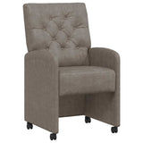 Dining Chairs with Wheels 2 pcs Grey 58 x 67 x 97 cm 42017859