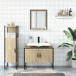 ZNTS 3 Piece Bathroom Cabinet Set Sonoma Oak Engineered Wood 3214350