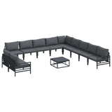 Garden Sofa Set with Cushion Anthracite Steel 3379007