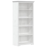 Bookcase BODO White 80x38x180 cm Solid Wood Pine 5-Tier 355080