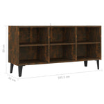 TV Cabinet with Metal Legs Smoked Oak 103.5x30x50 cm 813155