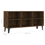 TV Cabinet with Metal Legs Smoked Oak 103.5x30x50 cm 813155