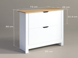 Slim Shoe Cabinet, Narrow Shoe Cupboard with 2 Flip Drawers, Adjustable Shelves for 12 Pairs of T3398P344558