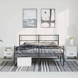 Metal Bed Frame without Mattress with Footboard Black 135x190cm 372294