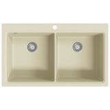 Granite Kitchen Sink Double Basins Beige 144851