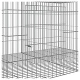 6-Panel Rabbit Cage 327x79x54 cm Galvanised Iron 171572