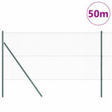 Fence with Posts Green 1.4 x 50 m PVC-coated steel 3352716