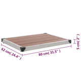Outdoor Shower Tray WPC Stainless Steel 80x62 cm Brown 48202