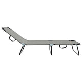 Folding Sun Lounger Folding Grey 188 x 57 x 86.5 cm Polyester 42003143