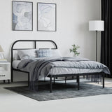 Bed Frame Black Powder-Coated Steel 120 x 200 cm Durable 353633